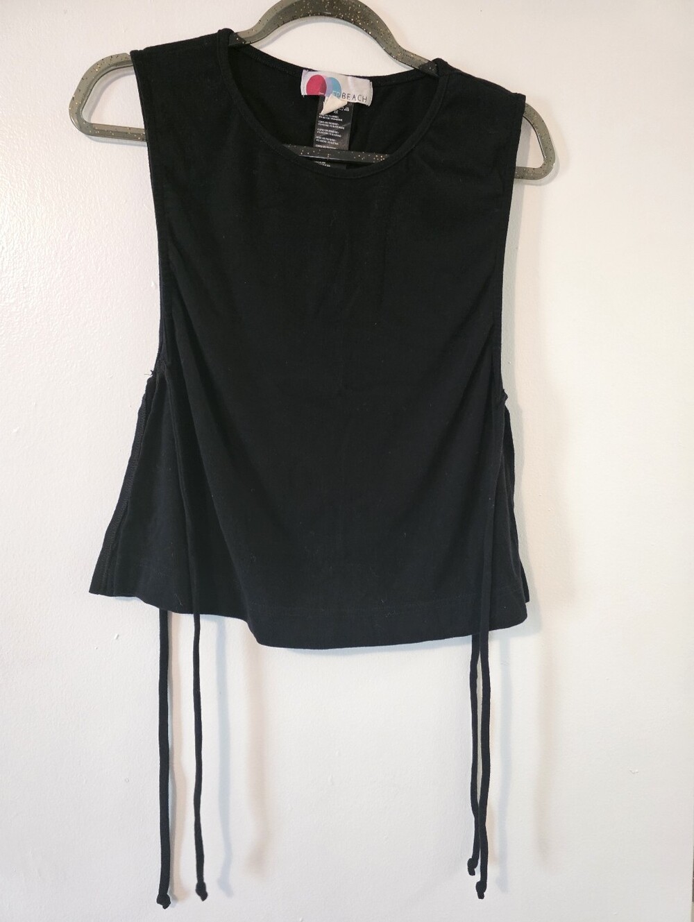 Free People / FP Beach Side Tie Black Tank Size M